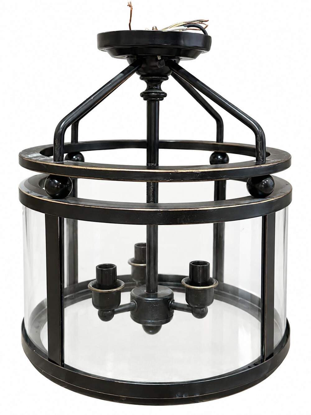 Quoizel Norfolk Industrial Style 3 Light Semi Flush Mount Light
